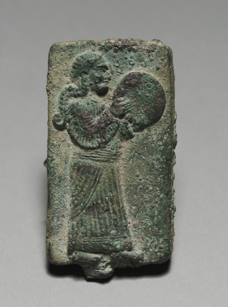 Hand Drummer, 900-700 BC. Assyrian, Iraq or possibly Syria, 9th-7th Century BC. Bronze, solid cast;