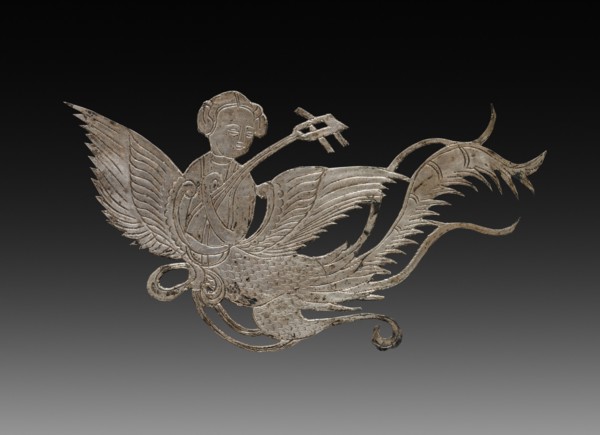 Inlay for a Mirror or Box: Lady and Mandolin, c. 900-1000. China, Tang dynasty (618-907) - Song