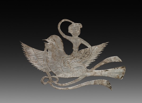 Inlay for a Mirror or Box: Lady on a Bird, c. 900-1000. China, Tang dynasty (618-907) - Song