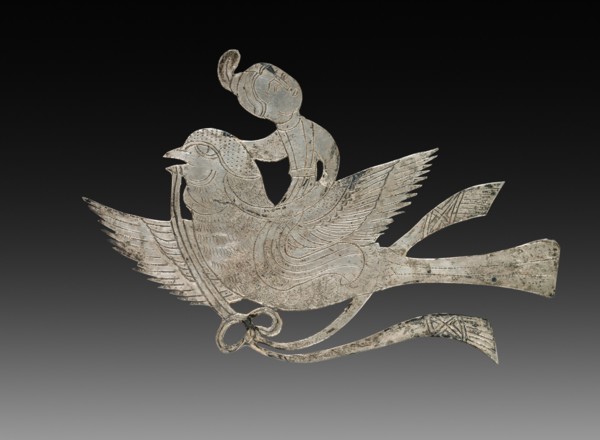 Inlay for a Mirror or Box: Lady on a Bird, c. 900-1000. China, Tang dynasty (618-907) - Song