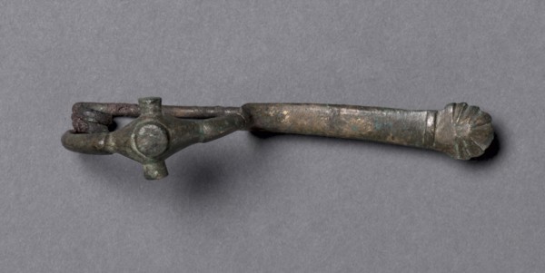 Fibula, c. 700 BC. Italy, Etruscan, late 8th Century BC. Bronze; overall: 8.9 cm (3 1/2 in.).