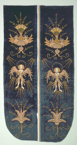 Part of a Chasuble Back, c. 1500. England, London (embroidery) and Italy, Florence (velvet), early