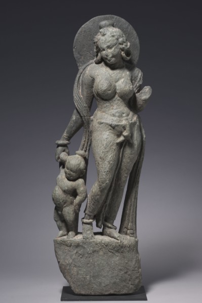 Mother Goddess, 400s-500s. Northwestern India, Rajasthan, Gupta Period, 5th-6th Century. Schist;