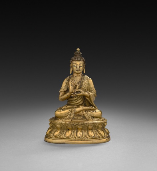 Seated Buddha, 1500s. China, Ming dynasty (1368-1644). Gilt bronze; overall: 9.9 cm (3 7/8 in.).