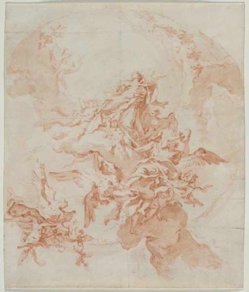 The Assumption of the Virgin, c. 1754. Carlo Innocenzo Carlone (Italian, 1686-1775). Red chalk and