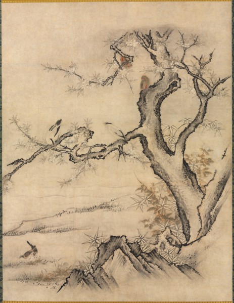 Flowers and Birds in a Spring Landscape, 1500s. Attributed to Kano Motonobu (Japanese, c.