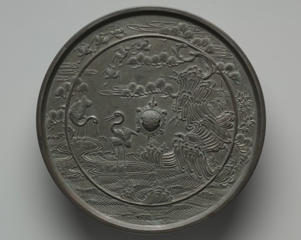 Mirror, 1185-1333. Japan, Kamakura Period (1185-1333). Cast bronze; overall: 21.6 cm (8 1/2 in.).