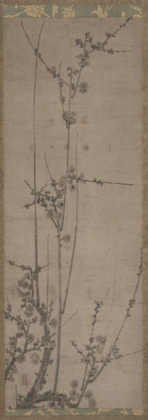 Plum Blossoms, 1336-92. Japan, Nanbokucho period (1336-92). Hanging scroll; ink on paper; painting