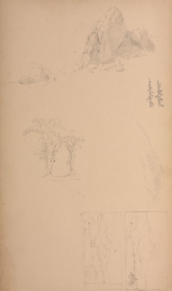 Sketchbook, page 09: Mountians and Rocks , 1859. Sanford Robinson Gifford (American, 1823-1880).