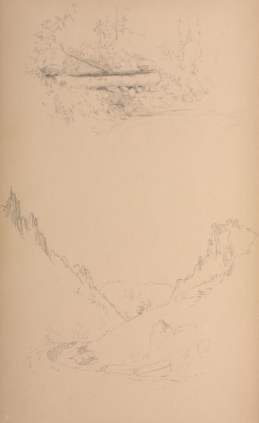 Sketchbook, page 15: Landscapes, Berlin Falls ? , 1859. Sanford Robinson Gifford (American,