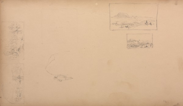 Sketchbook, page 37: Maine Landscape Vignittes, 1859. Sanford Robinson Gifford (American,