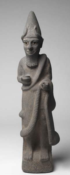 Priest-King or Deity, c. 1600 BC. Hittite, North Syria, early 17th Century BC. Basalt with bone