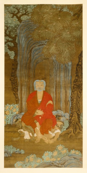 Shakyamuni under the Bodhi Tree, 1600-50. China, Ming dynasty (1368-1644). Hanging scroll, ink and