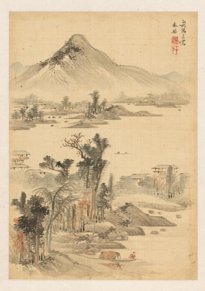 Landscape, 1815. Shunkin Uragami (Japanese, 1779-1846). Album leaf; ink and light color on ivory