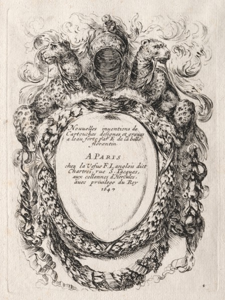 New Model for a Cartouche, 1647. Stefano Della Bella (Italian, 1610-1664). Etching