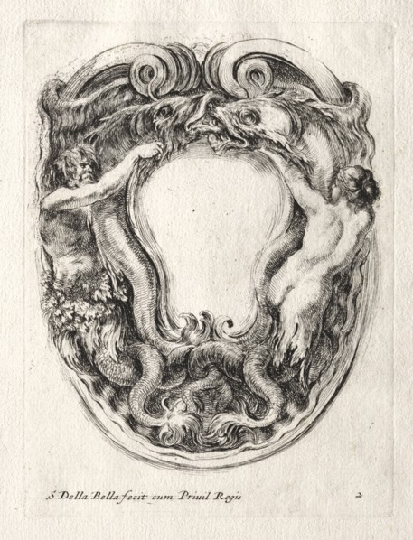 New Model for a Cartouche, 1647. Stefano Della Bella (Italian, 1610-1664). Etching