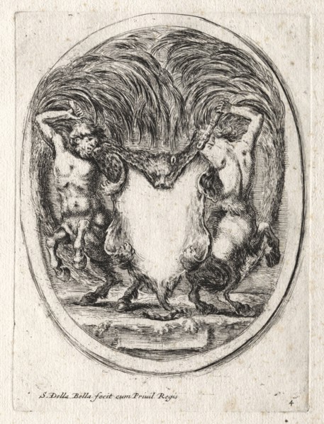New Model for a Cartouche, 1647. Stefano Della Bella (Italian, 1610-1664). Etching