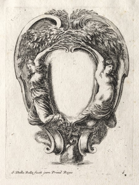 New Model for a Cartouche, 1647. Stefano Della Bella (Italian, 1610-1664). Etching