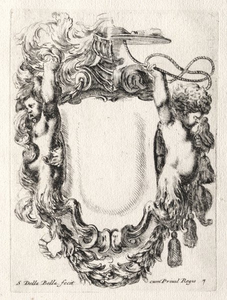 New Model for a Cartouche, 1647. Stefano Della Bella (Italian, 1610-1664). Etching