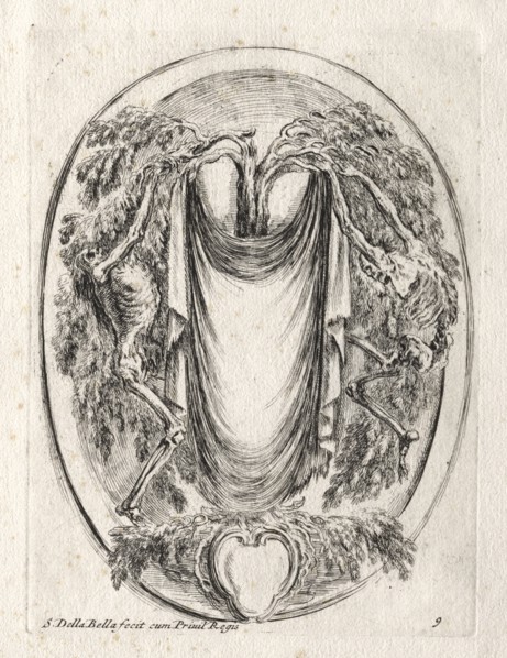 New Model for a Cartouche, 1647. Stefano Della Bella (Italian, 1610-1664). Etching