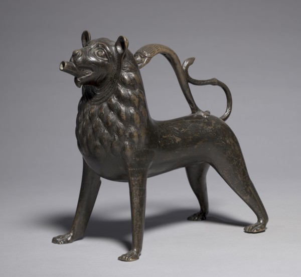 Lion Aquamanile, 1200-1250. Germany, Lower Saxony, Hildesheim, Gothic period, first half 13th