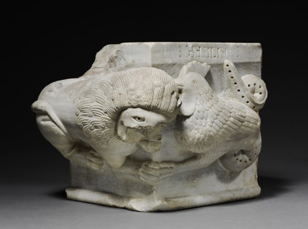 Engaged Capital with a Lion and a Basilisk, 1175-1200. Northern Italy, Emilia (Bologna?), 12th