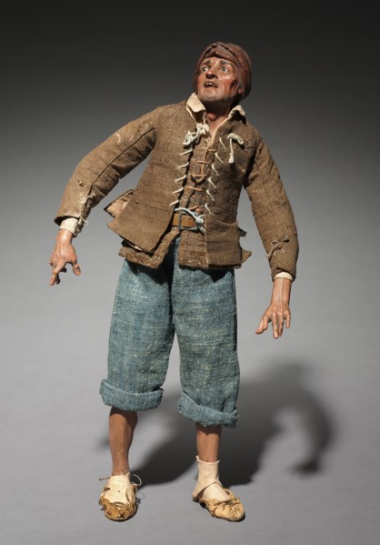 Figure from a Crèche: Shepherd, 1780-1830. Italy, Naples, late 18th-early 19th century. Painted