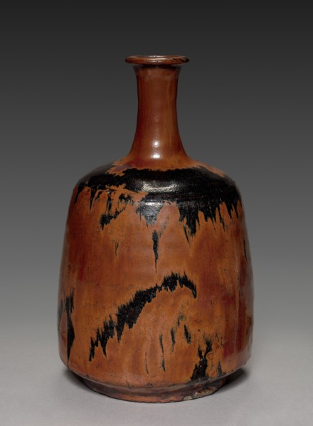 Bottle Vase: Seto Ware, first half of 17th century. Japan, Aichi Prefecture, Seto Kilns or Gyu