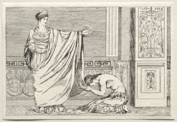 Cupid and Psyche: Psyche and Juno, 1880. Max Klinger (German, 1857-1920). Etching; sheet: 7 x 10.3