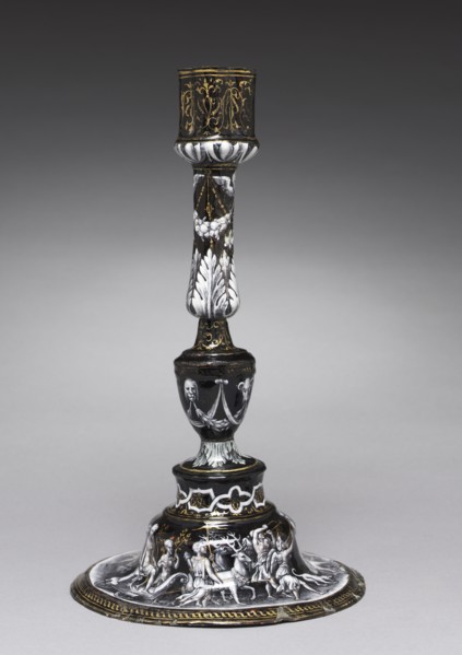 Candlestick Depicting the Triumph of Diana, c. 1565. Attributed to Jean II de Court (French, bef