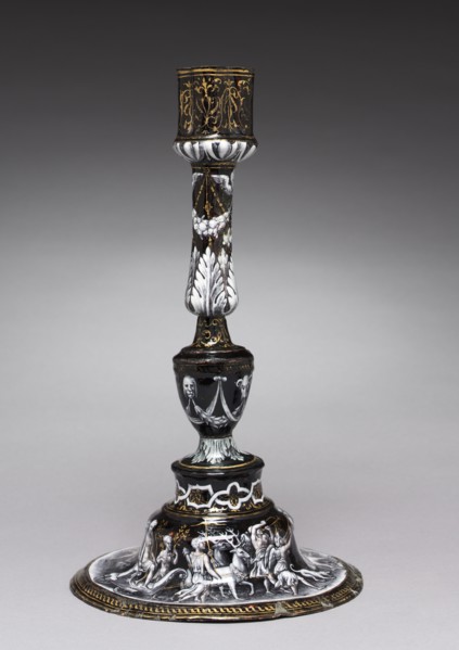 Candlesticks, c. 1565. Attributed to Jean II de Court (French, bef 1583). Painted enamel