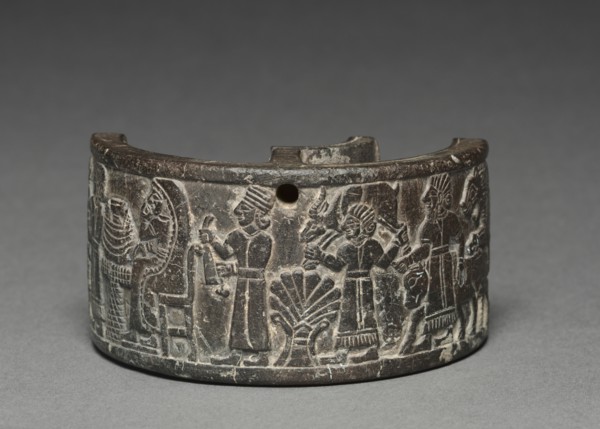 Banquet Pyxis , 800-750 BC. Anatolia, Neo-Hittite, 9th-8th Century BC. Steatite; overall: 5 x 10 cm
