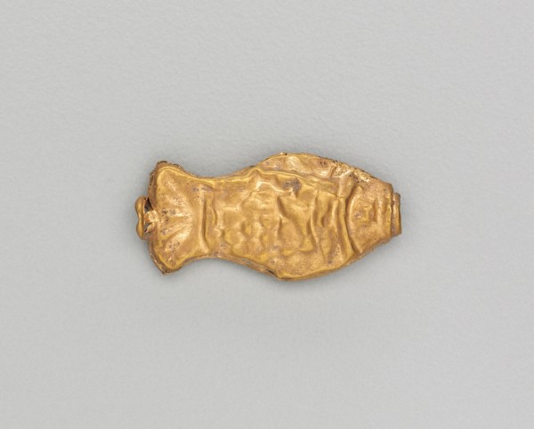 Necklace Bead in the Form of a Fish, 185-72 BC. India, Sunga Period (185-72 BC). Gold repoussé with