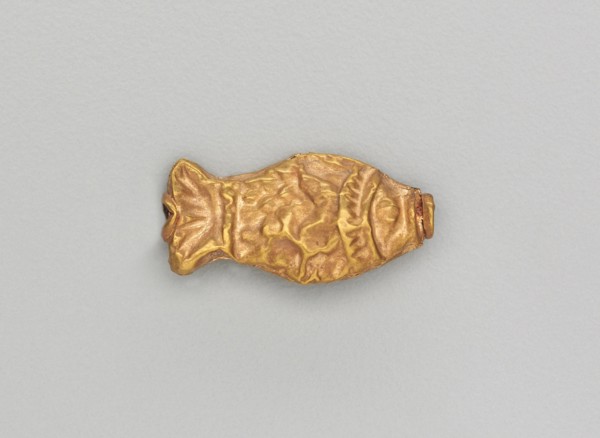 Necklace Bead in the Form of a Fish, 185-72 BC. India, Sunga Period (185-72 BC). Gold repoussé with