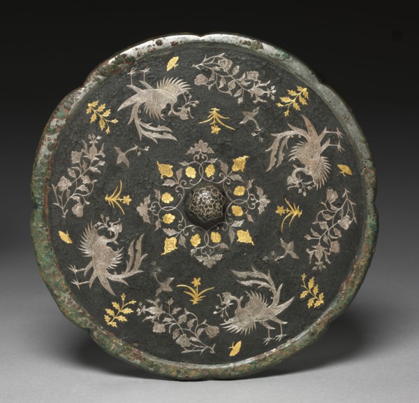 Mirror with Phoenixes, Birds, Butterflies, and Floral Sprays, 700s. China, Tang dynasty (618-907).