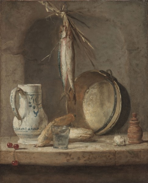 Still Life with Herrings, c. 1735. Jean-Siméon Chardin (French, 1699-1779). Oil on canvas; framed: