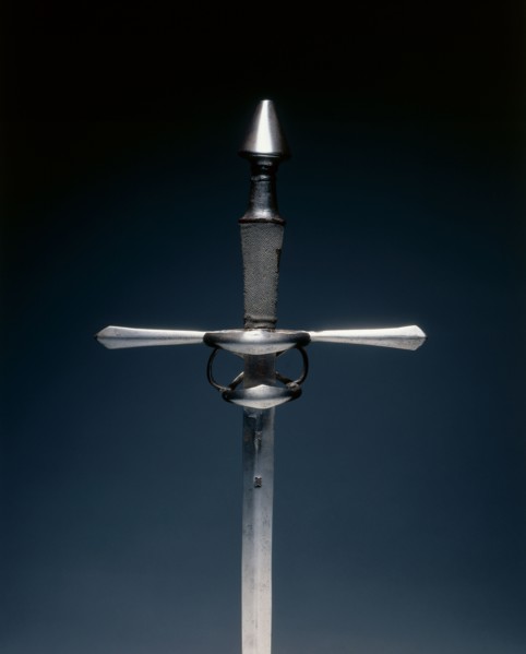 Hand-and-a-Half Sword, c.1540-1580. Germany, 16th century. Steel; wood, leather, sharkskin grip;