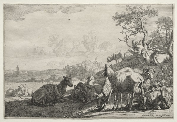 The Shepherd, 1644. Paulus Potter (Dutch, 1625-1654). Etching