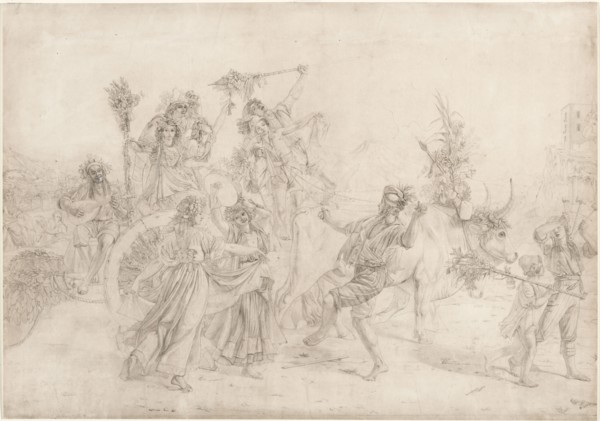 Pilgrims Returning from the Feast Day of the Madonna dell'Arco, 1827. Léopold Robert (Swiss,