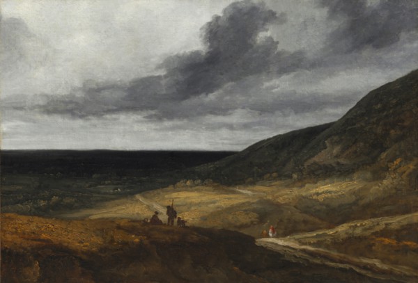 Landscape Near Paris, c. 1840. Attributed to Georges Michel (French, 1763-1843). Oil on fabric;