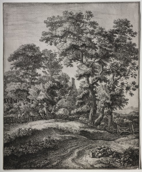 A Mother and Three Children at Rest. Anthonie Waterloo (Dutch, 1609/10-1690). Etching