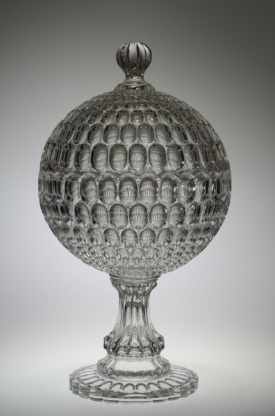 Covered Compote, c. 1865. Bakewell, Pears and Company (American). Glass; overall: 46.4 x 25.7 cm
