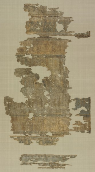 Silk fragments, 1000s-1100s. Syria, 1100s. Samite: silk; overall: 97.8 x 56.5 cm (38 1/2 x 22 1/4