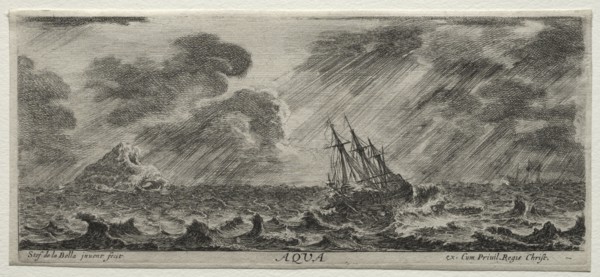 The Four Elements:  Aqua. Stefano Della Bella (Italian, 1610-1664). Etching