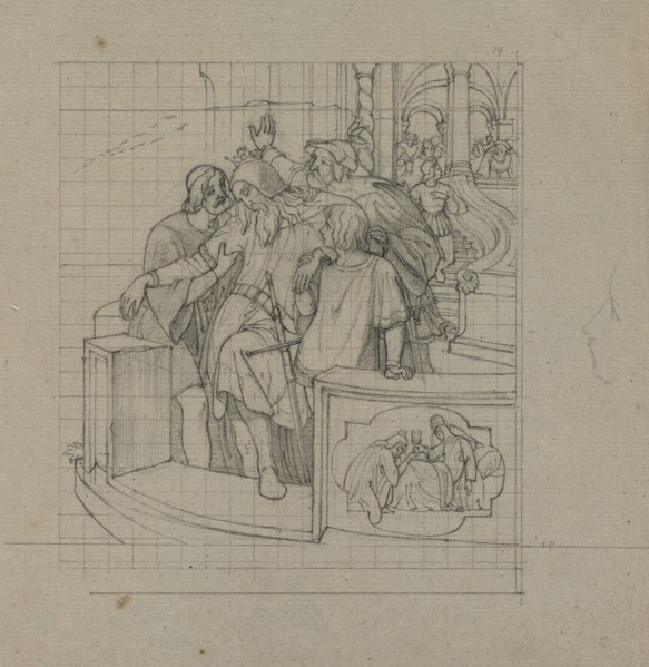 The King of Thule, second or third quarter 1800s. Moritz von Schwind (German, 1804-1871). Graphite;