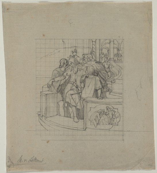 The King of Thule, second or third quarter 1800s. Moritz von Schwind (German, 1804-1871). Graphite;