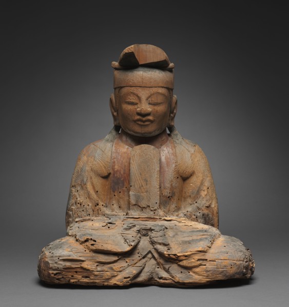 Shinto Deity, 900s. Japan, Heian period (794-1185). Wood, with traces of polychromy; overall: 50.3