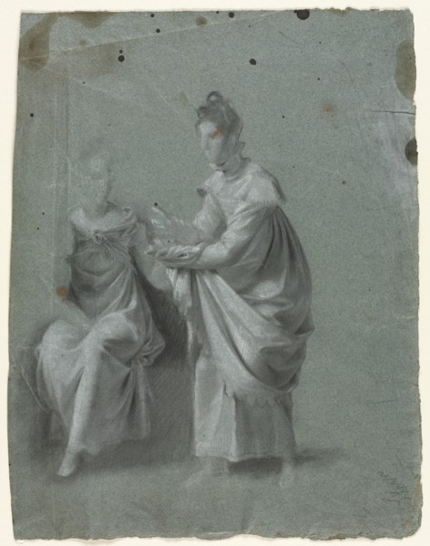Two Women, 1800s. Anonymous, circle of Pierre-Paul Prud'hon (French, 1758-1823). Black chalk