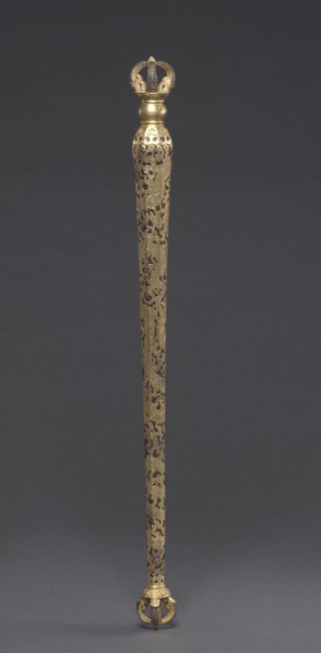 Ritual Mace, early 1400s. Sino-Tibetan, Derge School, Yongle period (1403-1427). Iron alloy with