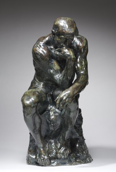 The Thinker, c. 1880. Auguste Rodin (French, 1840-1917). Bronze; overall: 70.8 x 34.9 x 59.7 cm (27